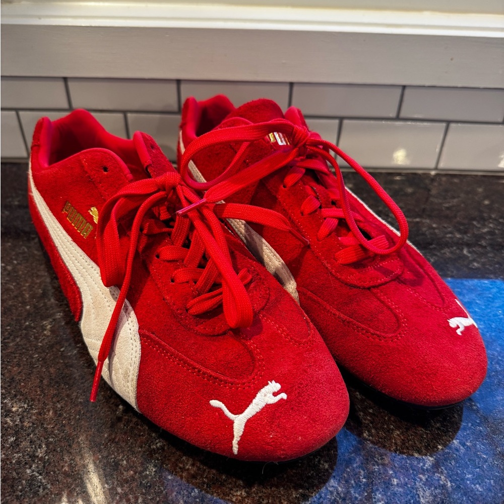 Puma Speedcat Red and White Sneakers